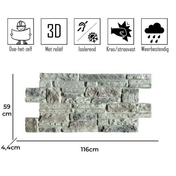 Ledgestone Cream – Brick Strips 3D Wall Panel - Image 3