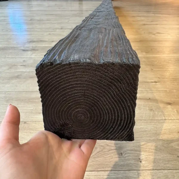 Decorative Beam Wood Black 12x12x300cm - Image 4