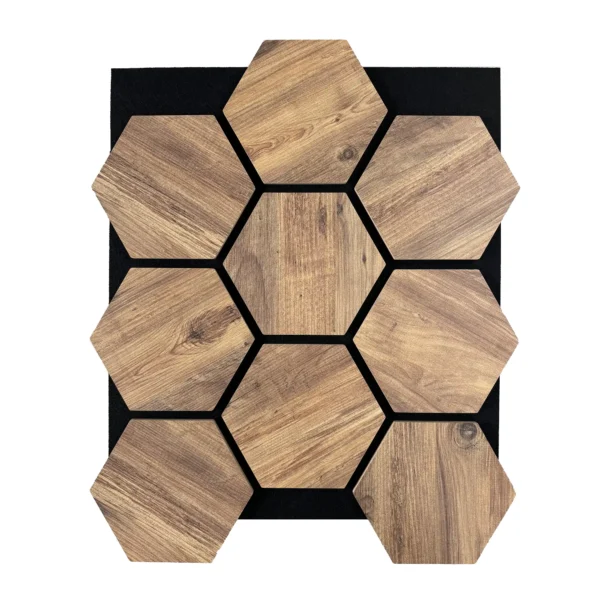 Acoustic Panels Hexagon Felt Oak – Sound Insulation – For Interior – 80x60x2cm